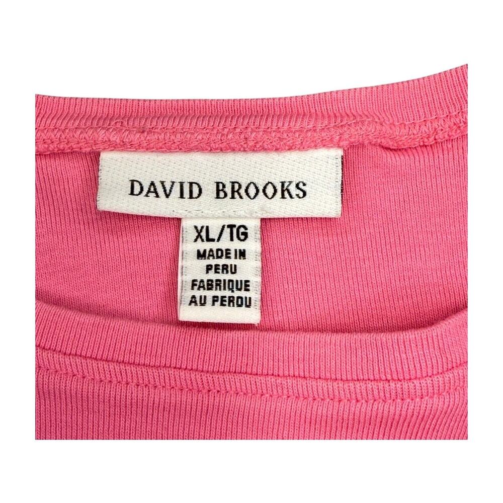 David Brooks Blouse Top Women's XL Pink 100% Cotton Knit Round Neck Long Sleeve - Picture 2 of 8